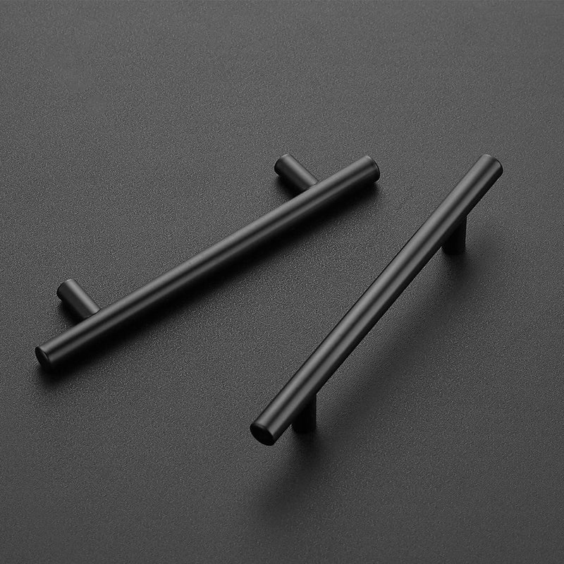 HomeExpert Home Expert 10 Pack 4 Inch Black Cabinet Handles Matte Black Cabinet Pulls Black Dresser Drawer Pulls Stainless Steel Kitchen Cabinet Handles Matte Black 6-3/8 Inch Overall Length - Image 2